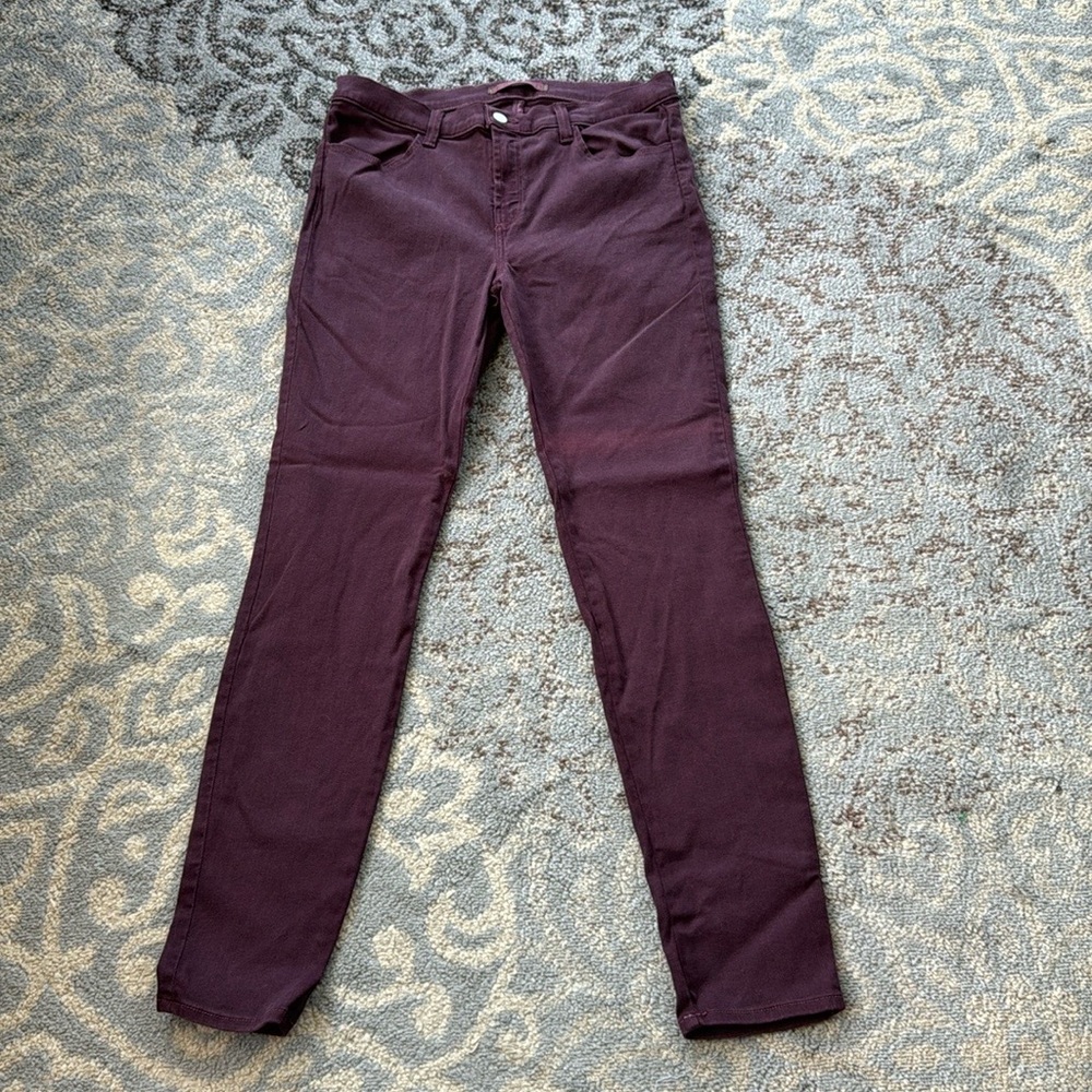 J Brand Super Skinny Jeans Lavish Maroon 32